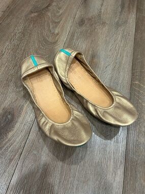 TIEKS by Gavrieli Metallic Gold Leather Ballet Flats